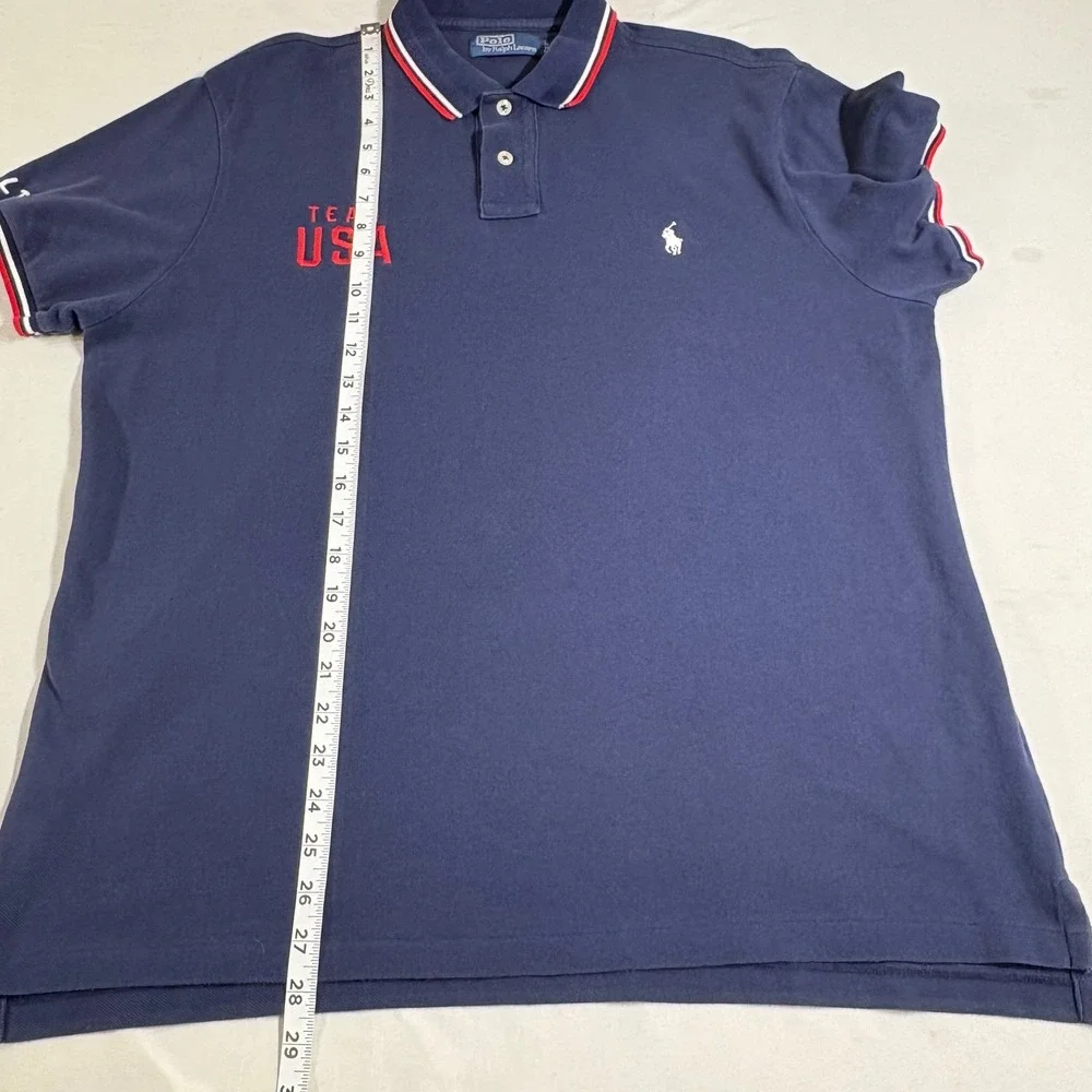 Polo Ralph Lauren Team USA Polo Mens XL Navy Blue Olympic Delta Logo Americana